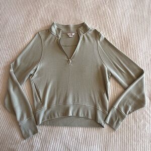 Danskin Sage Green Quarter-Zip Top